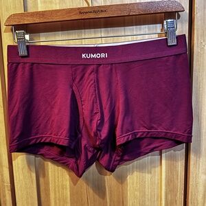 Kumori. Men's Trunks. Micro Modal. Color: Cordovan Red. Size: Medium.